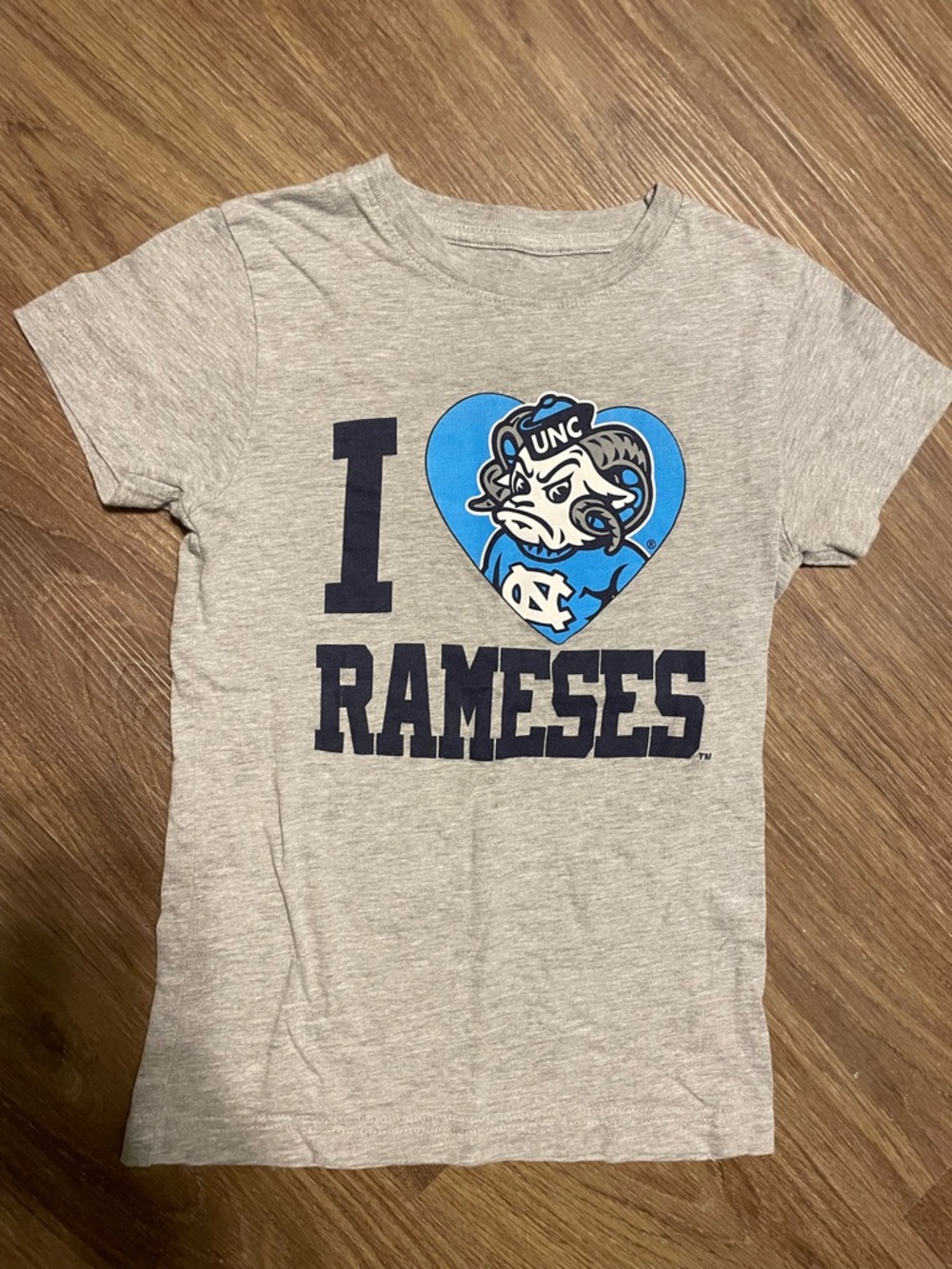 Girl’s Gray UNC Rameses Tarheel Short-Sleeve Graphic Tee